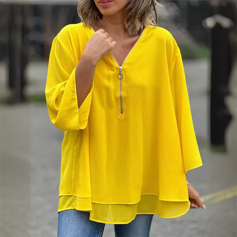 Ember™ Chiffon Zipper Blouse