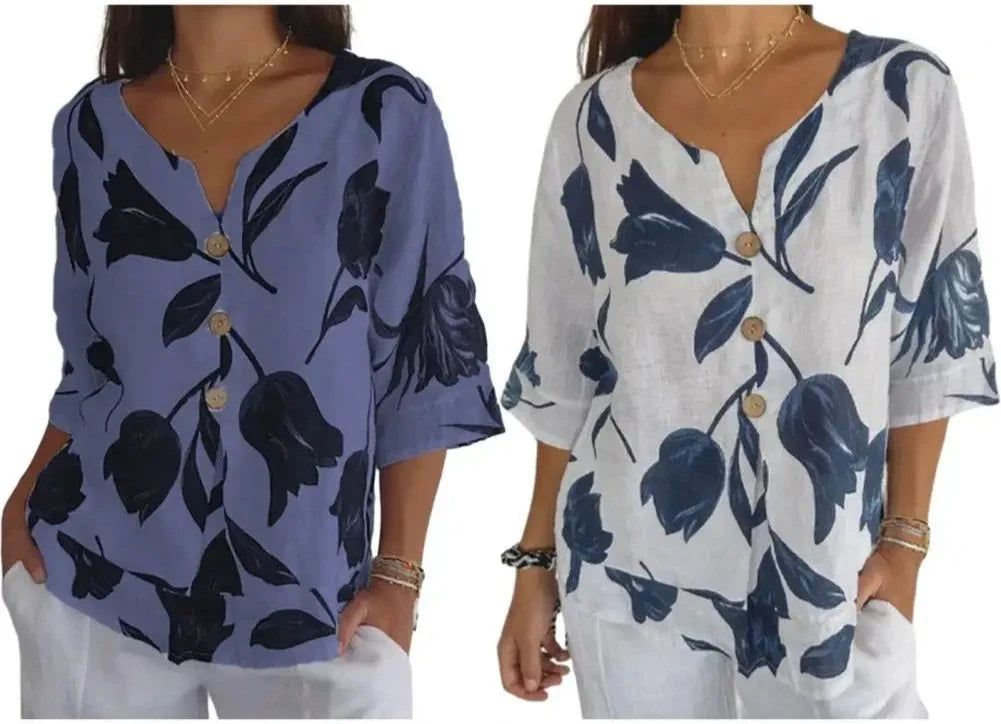 Talia™  Floral Button Top