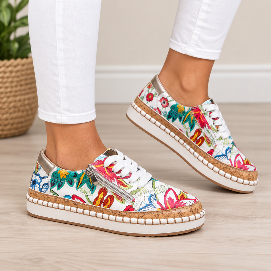 Oluchi™  Floral Orthopedic Zipper Sneakers