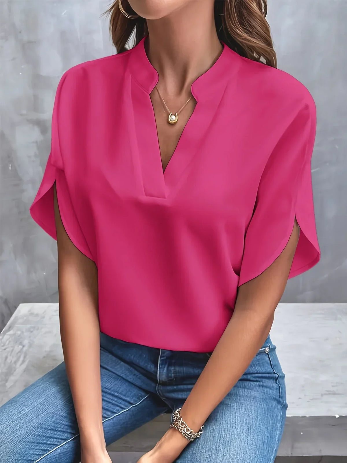 Layla™  Classic V-Neck Blouse